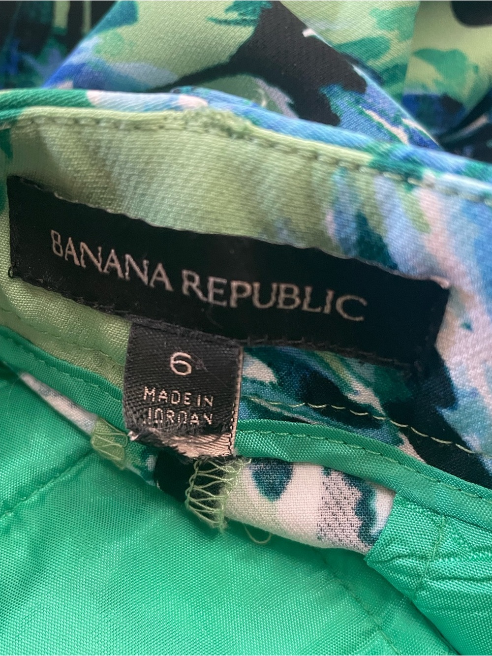 NWT Banana Republic Avery Floral Ankle Pants Sz 6 Blue Green Mid Rise Stretch - Picture 9 of 10